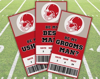 Football Ticket Groomsman Proposal, Best Man, Usher (Digital Download)