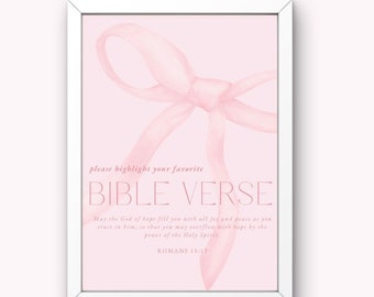 Sign Our Bible Printable, Pink Bow, Baby Shower, Wedding (Digital Download)