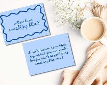 Will You Be My Something Blue Digital Download - Modern Doodle - Something Blue Crew Proposal Card