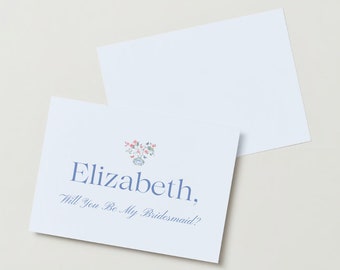 Floral Bridal Party Proposal Card - Chinoiserie Theme (Digital Download)