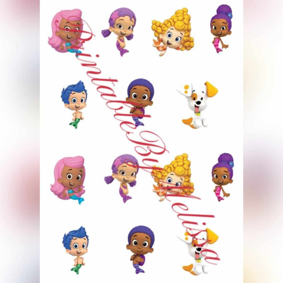Printable Bubble Guppies Cupcake Toppers Etsy UK