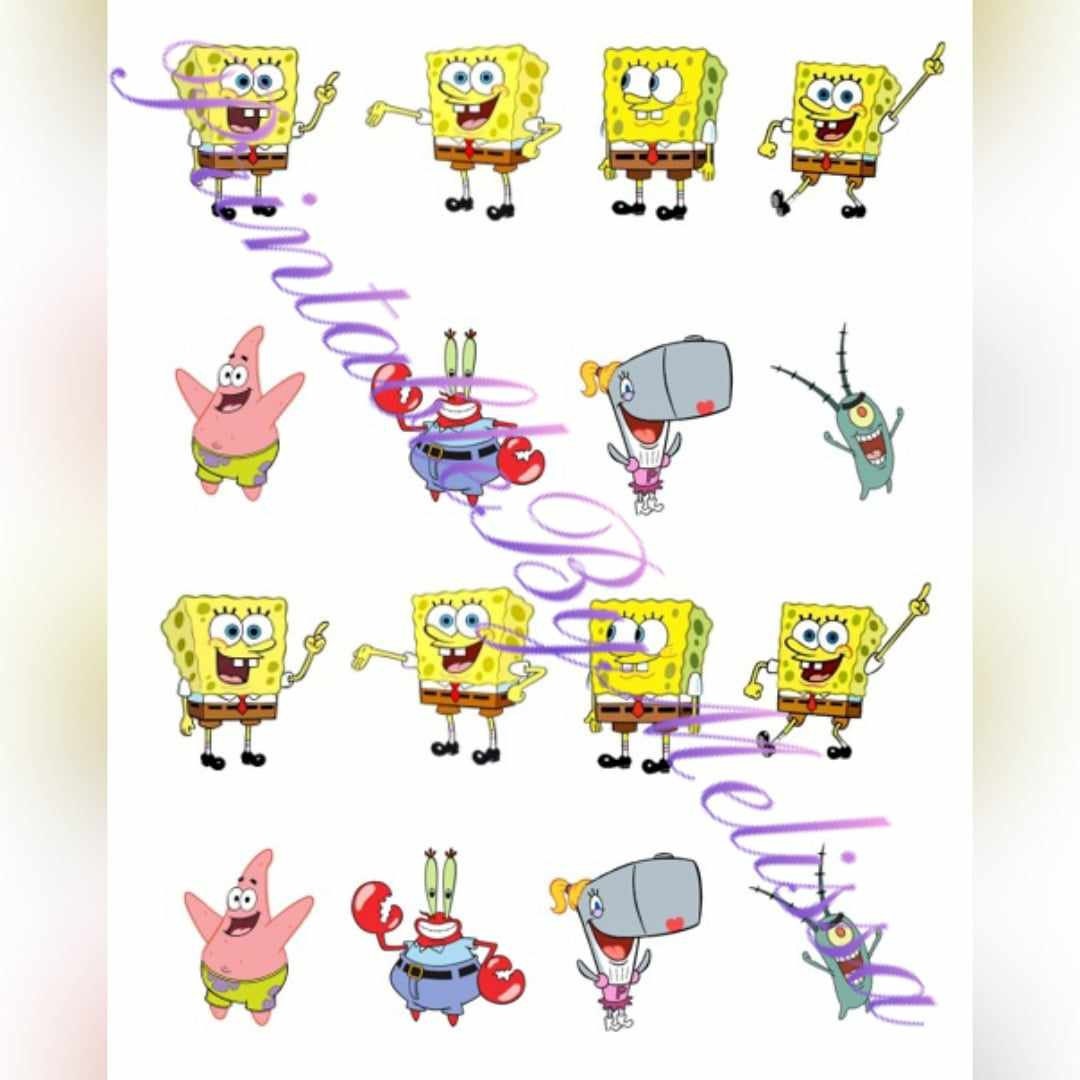 Printable Spongebob Cupcake Toppers - Etsy