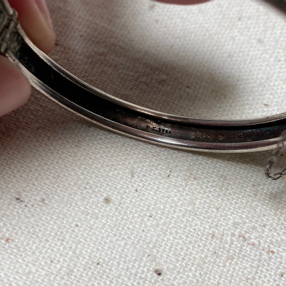 Engraved Silver Baby Hinged Bangle - image 4