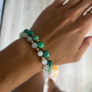 Chrysoprase & 14kt gold filled bracelet