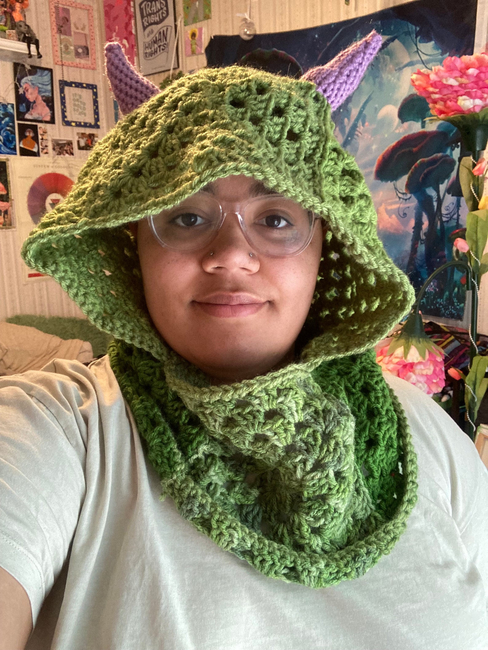 Crochet Balaclava With Horns Etsy