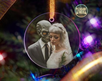 Custom Glass Ornament with Background Removed | Personalized Photo Ornament with Text | Unique Gift for Christmas & Special Occasions