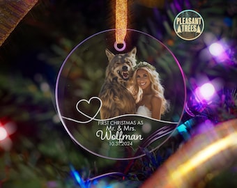 Heirloom-Quality Glass Photo Ornament | Custom Christmas Ornament with Your Photo & Message | Perfect Keepsake for Weddings and Milestones