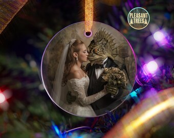 Full Photo Glass Ornament | Personalized Christmas Ornament with Full-Size Image & Custom Text | Perfect for Weddings and Special Memories