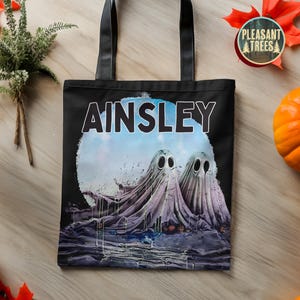 Personalisierte Halloween Einkaufstasche Individuelle Geist Freunde Robuste Einkaufstasche für Süßes oder Saures Goodie Geschenk TaschenGeist