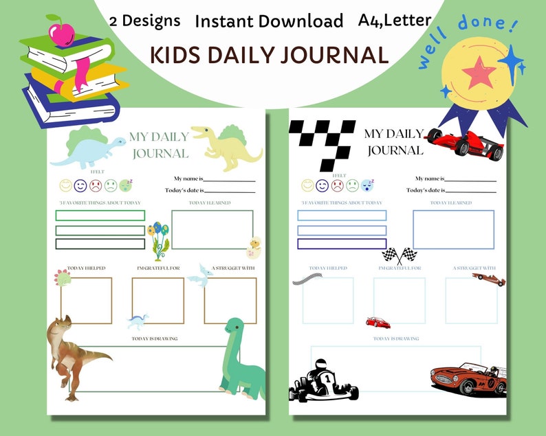Kids Daily Journal Printable Journal for Kids Activity for - Etsy