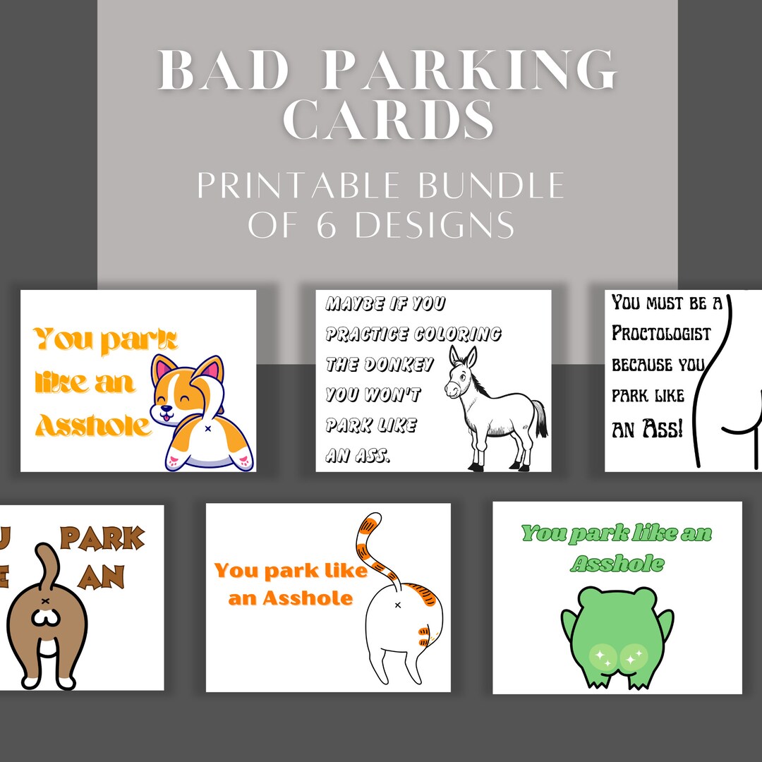 Bad Parking Cards With Bonus - Etsy