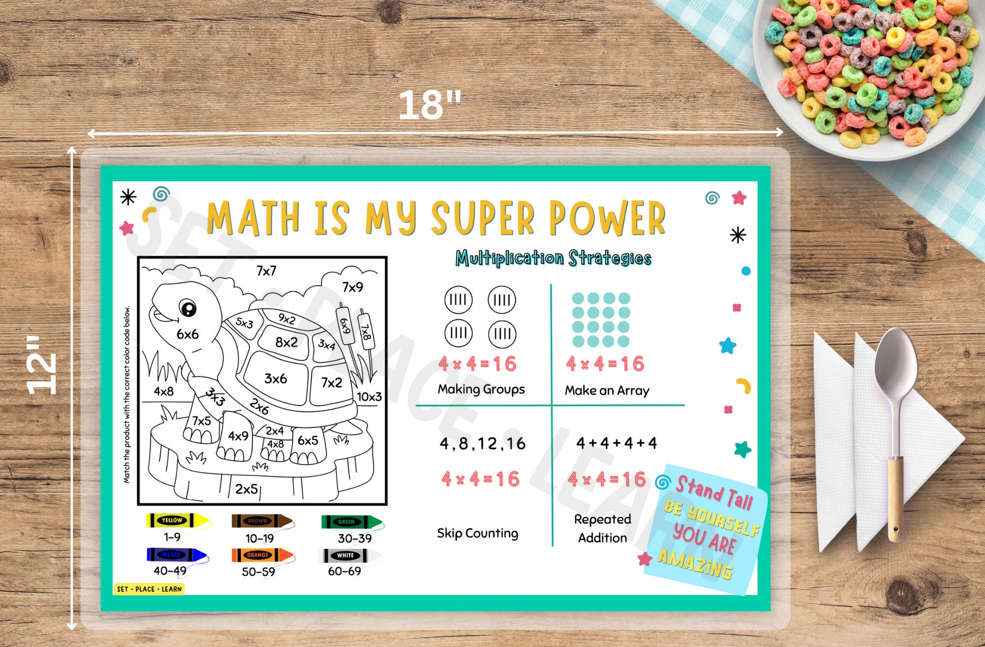 Multiplication Learning Placemat: Fun Homeschool Math Activity - Etsy