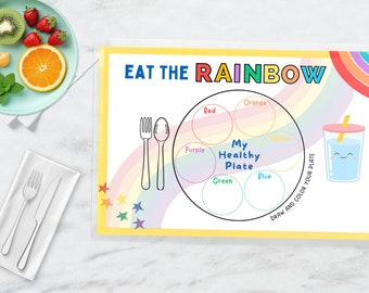 Eat the Rainbow Kids Placemat: Interactive Healthy Eating Tool