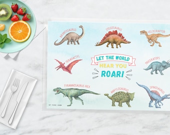 Dinosaur Facts Placemat: Reusable Kids Activity Mat