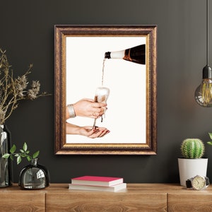 Bar Cart Prints - Champagner für 5x7 Inch