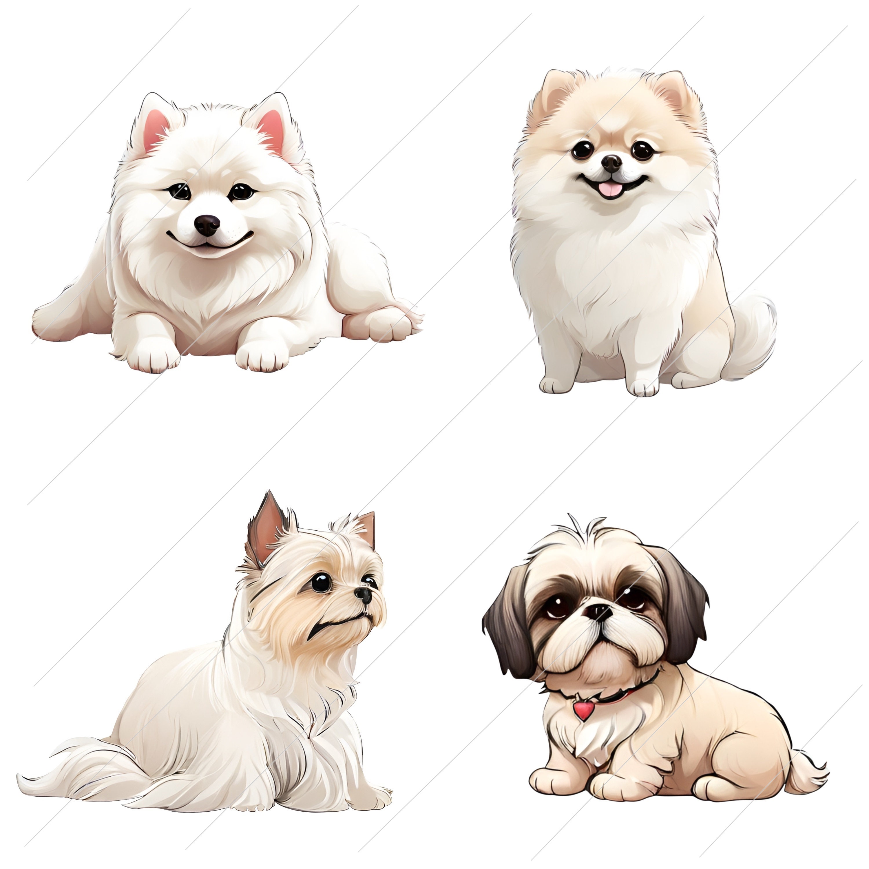 Dog Puppy Watercolor Clipart Bundle, Transparent PNG, Animal Pet Lover ...