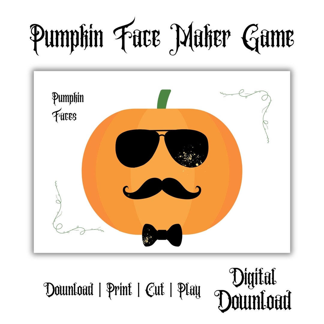 Pumpkin Face Maker Game Printable Kids Classroom Activities Etsy
