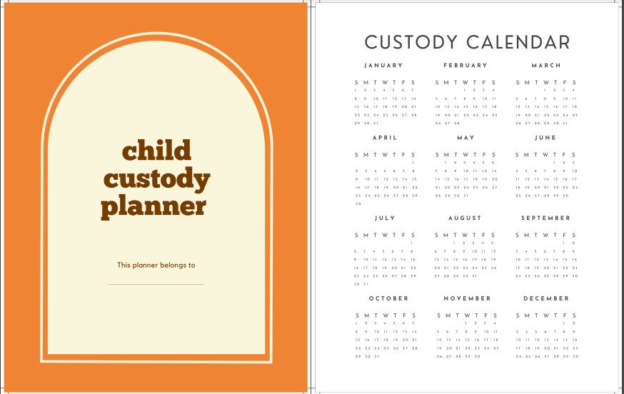 Printable Child Custody Planner - Etsy