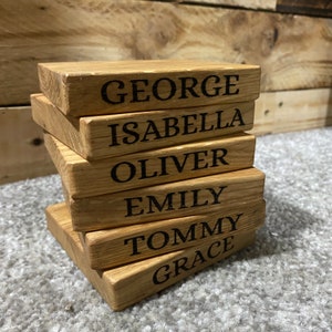 Personalised Coasters, Eco-Friendly, Personalised Drink Coasters for Family Business, Corporate Gifts, Tableware, Solid Oak Coasters