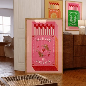Póster de Matchbox con todo incluido, impresión retro, arte vintage, arte contemporáneo, descarga digital, póster de manifiesto