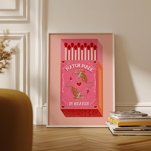 Impresión de Match Made in Heaven: póster retro de Matchbox, decoración pop art vintage
