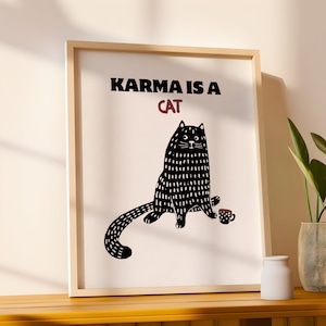 Taylor Karma Wall Print | Karma Is A Cat Print | Cat Wall Art | Lyrics Digital Download Prints  | Large Printable Art | Downloadable Prints