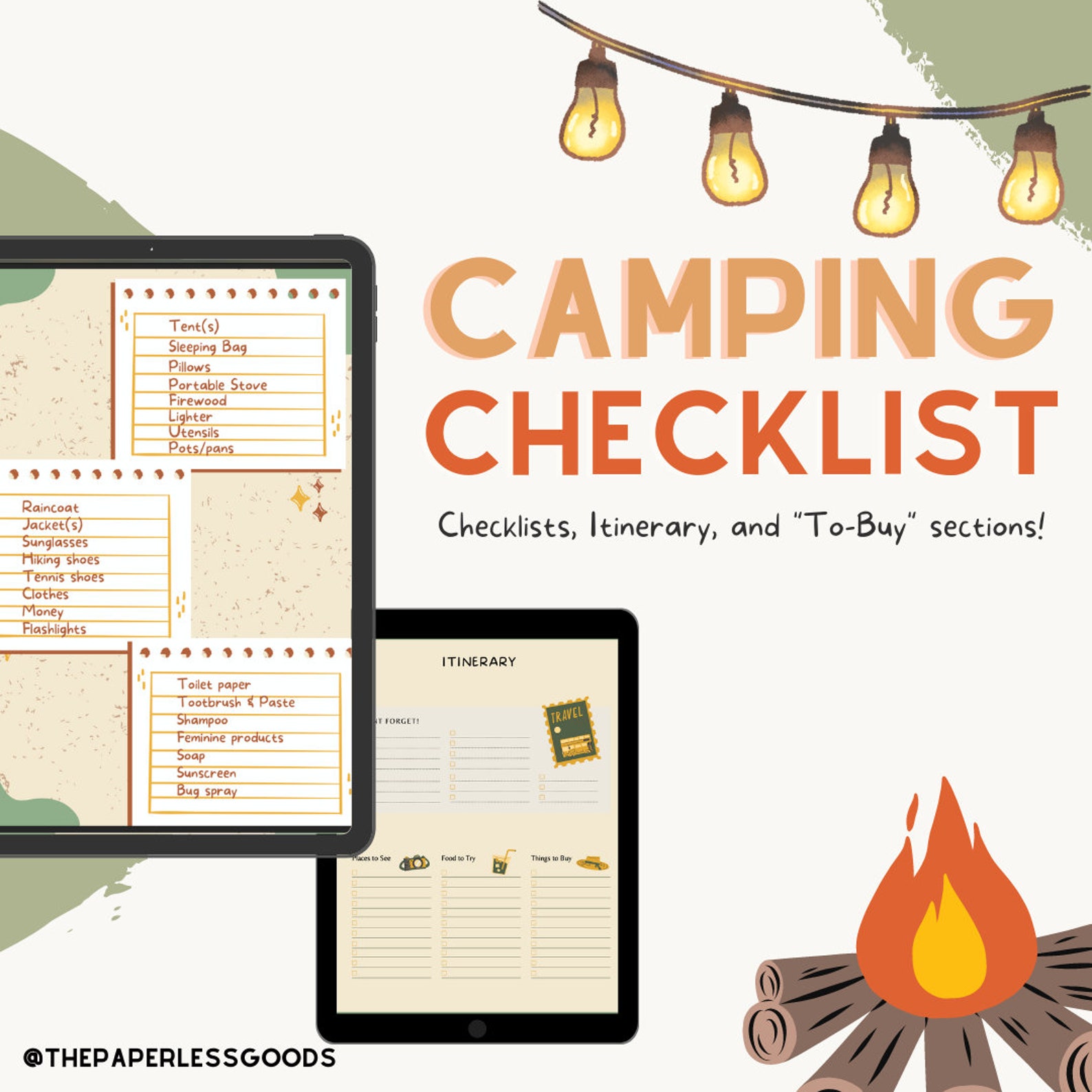Printable Camping Checklist Rv & Camping Planning Easy to Etsy