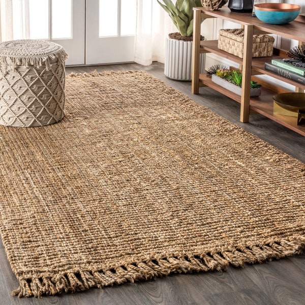 Pata Fringe Hand Woven Chunky Jute Rug