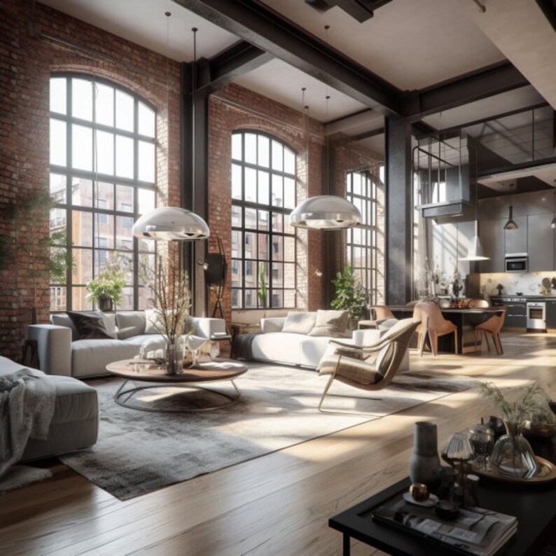 A Stylish Loft Zoom Virtual Backgrounds Backdrop Office - Etsy