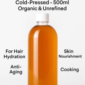 Pure Moroccan Argan Oil - Cold Pressed 500ml - Organic and Edible - For Hair Skin and Cooking
