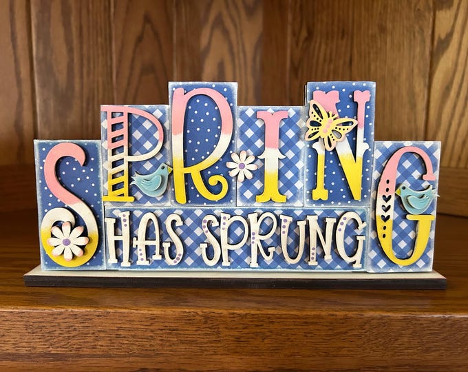 Spring Officer Decor Spring Has Sprung Word Block, Spring Word Block, Spring Office Decor ...