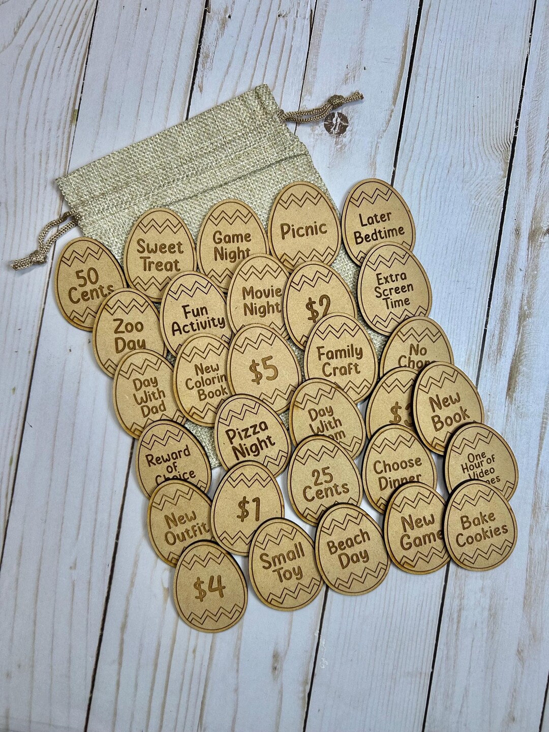 30 Easter Reward Tokens, Easter Engraved Tokens, Easter Basket Tokens ...