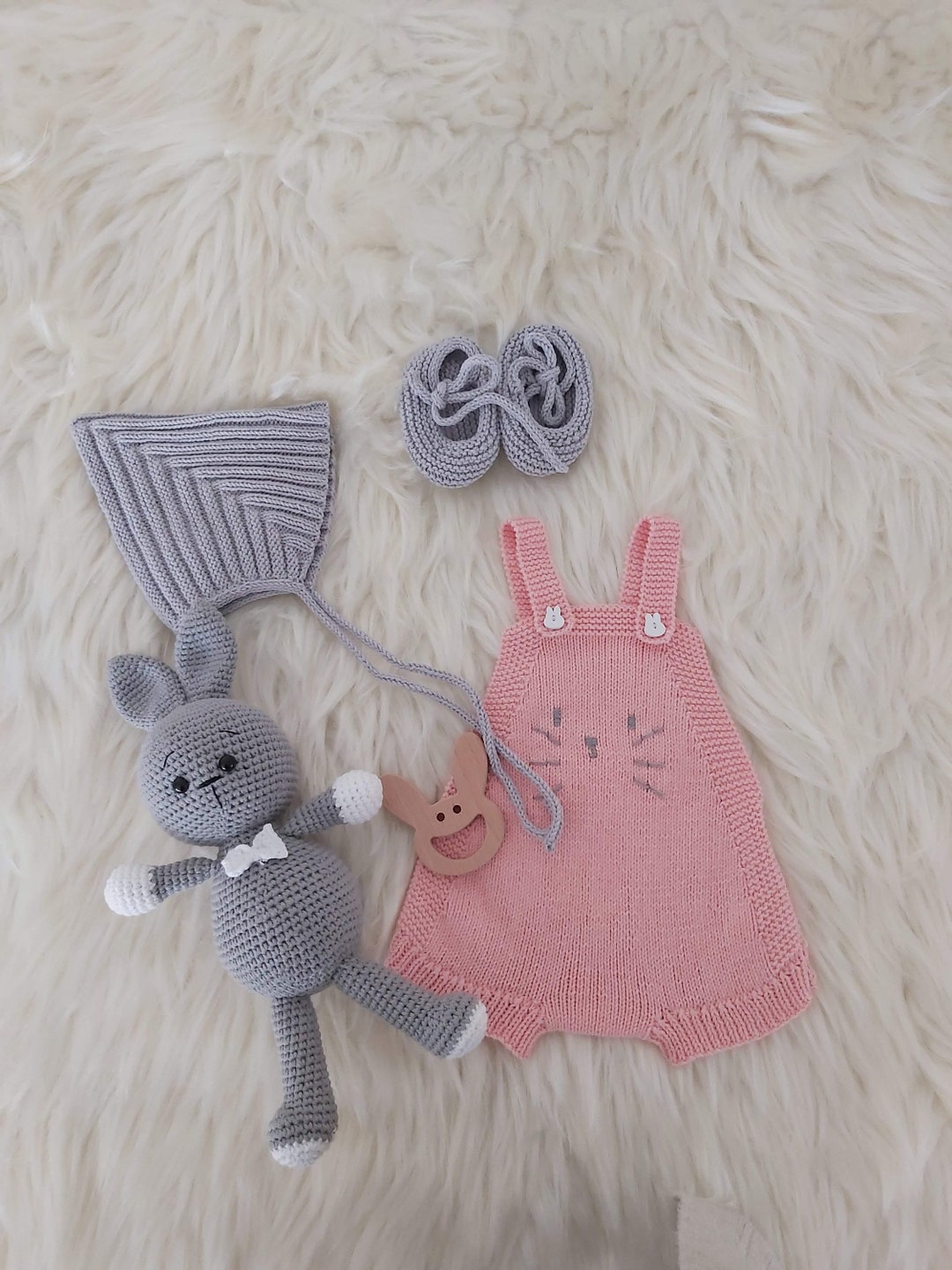 Newborn Baby Knitted Clothes 3 Pieces of Bunny Romper Set Etsy