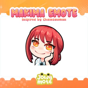 Makima from chainsaw anime cute emote for Twitch, Discord or Kick