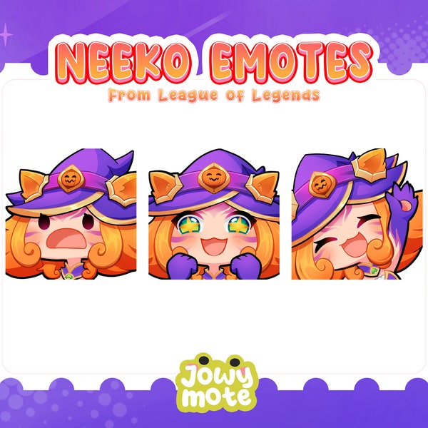 Bewitching Neeko pack emote pack inspired by League of Legends for Twitch Discord and Kick great for halloween