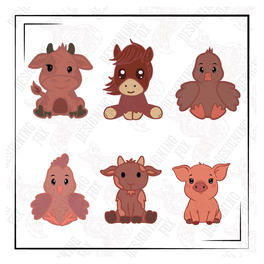 Farm Animals Svg, Png, Cow, Horse, Duck, Chicken, Goat, Pig, Baby Farm ...