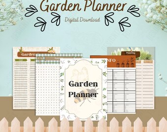 Può includere: Un pianificatore da giardino stampabile con un design di api e fiori. Il pianificatore include pagine per la pianificazione delle colture, il layout, le informazioni di piantagione e un registro di avvio dei semi.