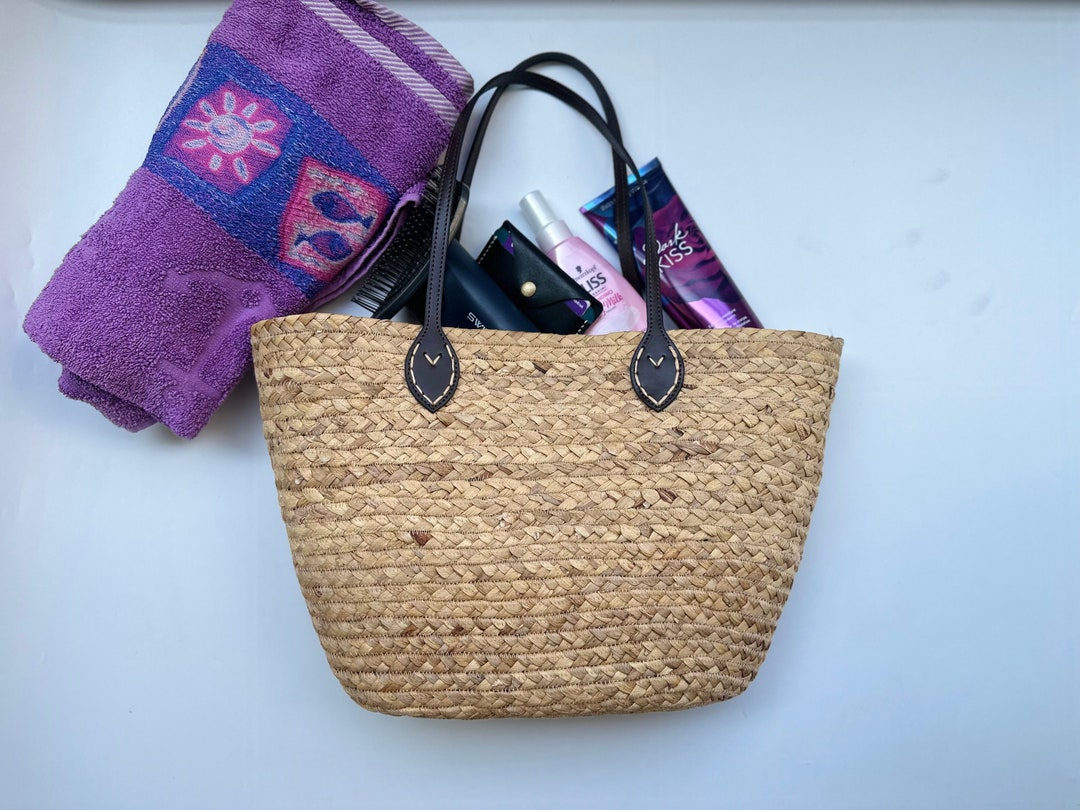 Straw Bag Basket Bag Beach Bag French Basket Bag Summer Etsy