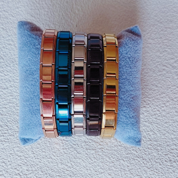 Solid color Italian Charm bracelet, Italian Charm Bracelets 18 Links
