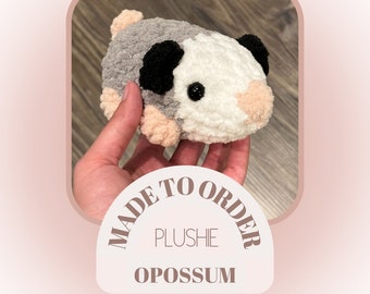Opossum Crochet Plushie [Made to Order], Amigurumi Possum Stuffed Animal