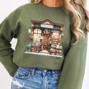 Cozy Bookstore Gildan Crewneck | Bookish Aesthetic Sweatshirt | Bookworm Gift | Bookshop Sweater | Book Aesthetic | Booktok | Book Club