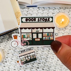 Cozy Bookstore Vinyl Sticker | Aesthetic Book Lover Gift | Laptop Decal | Bookish Kindle Sticker | BookTok | Bookworm | Bookshop Sticker