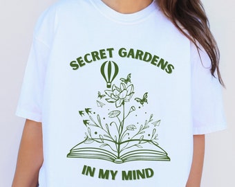 Secret Garden Flower Book Shirt Comfort Colors T Shirt, Booktok, Book Lover, Bookish, Garden Girl Aesthetic, Botanical, Bookish, Reader Gift