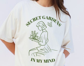 Secret Garden Flower Book Shirt Comfort Colors T Shirt, Booktok, Book Lover, Bookish, Garden Girl Aesthetic, Botanical, Bookish, Reader Gift