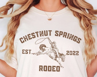 Chestnut Springs Rodeo Comfort Colors T-Shirt | Vintage Cowboy Graphic Shirt | BookTok Spicy Cowboy Romance Merch | Country Concert Shirt