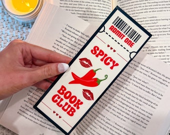 Spicy Book Club Ticket Handmade Laminated Bookmark | Smut | Girly Boomark | Reading Accesory | Romance | Unique Bookish Gift | Bibliophile
