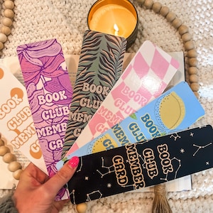 Book Club Member Card Bookmark | Gift for Book Lover | Bookish Things | Reading Group | Booktrovert | Laminated Bookmark | Girlfriend Gift