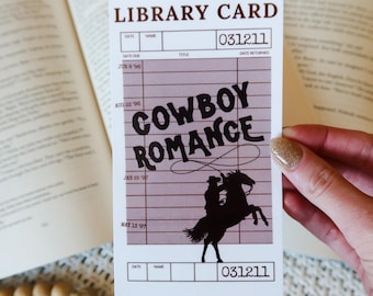 Cowboy Romance Library Card Laminated Bookmark | Vintage Western Bookish | Romance Reader | Book Club Gift | Booktok | Reading Accessory