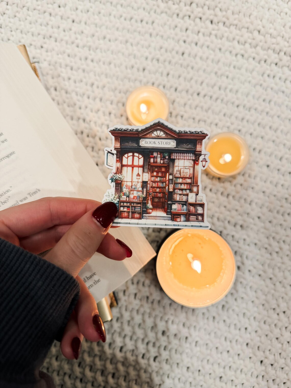 Cozy Bookstore Vinyl Sticker | Aesthetic Book Lover Gift | Laptop Decal ...