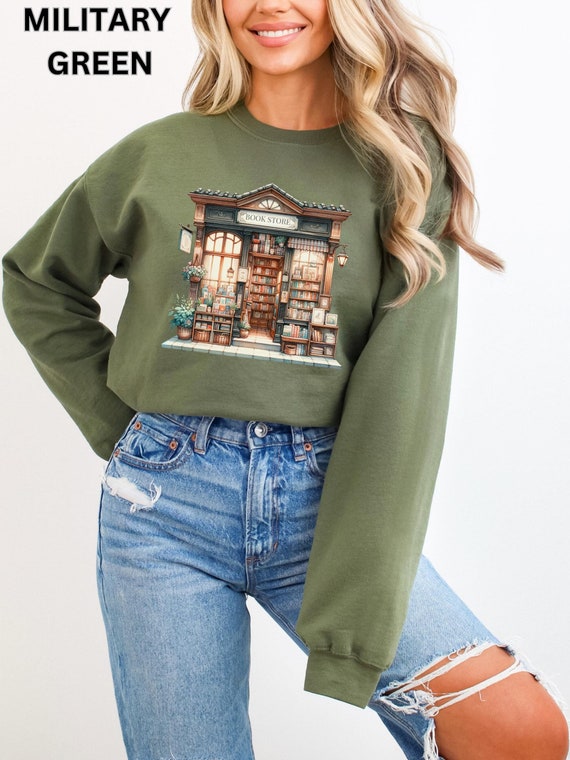 Cozy Bookstore Gildan Crewneck | Bookish Aesthetic Sweatshirt | Bookworm Gift | Bookshop Sweater | Book Aesthetic | Booktok | Book Club
